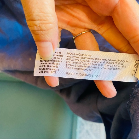 Eileen Fisher Blue Tunic Linen Dress - Picture 6 of 6